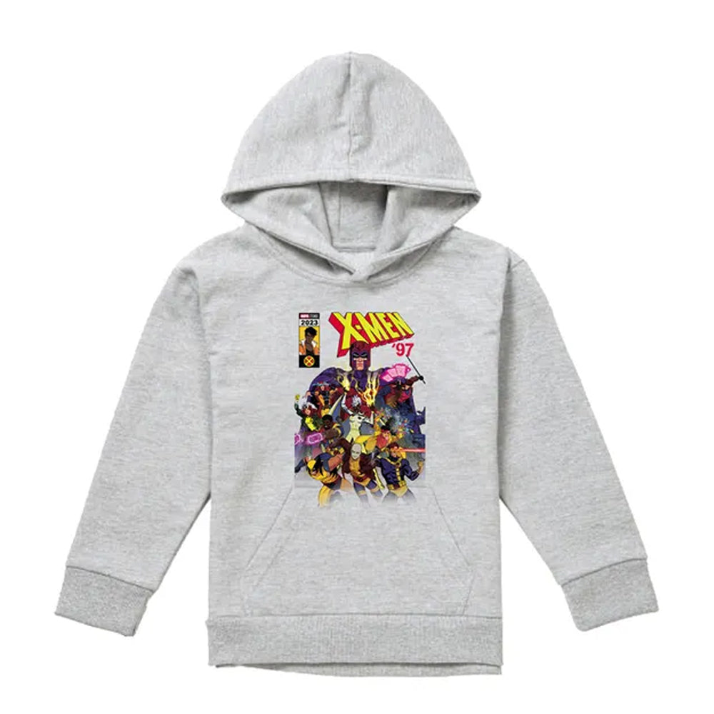 Athletic Heather - Front - X-Men Childrens-Kids Front Cover Team Pull Over Hoodie