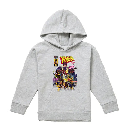 Athletic Heather - Front - X-Men Childrens-Kids Front Cover Team Pull Over Hoodie