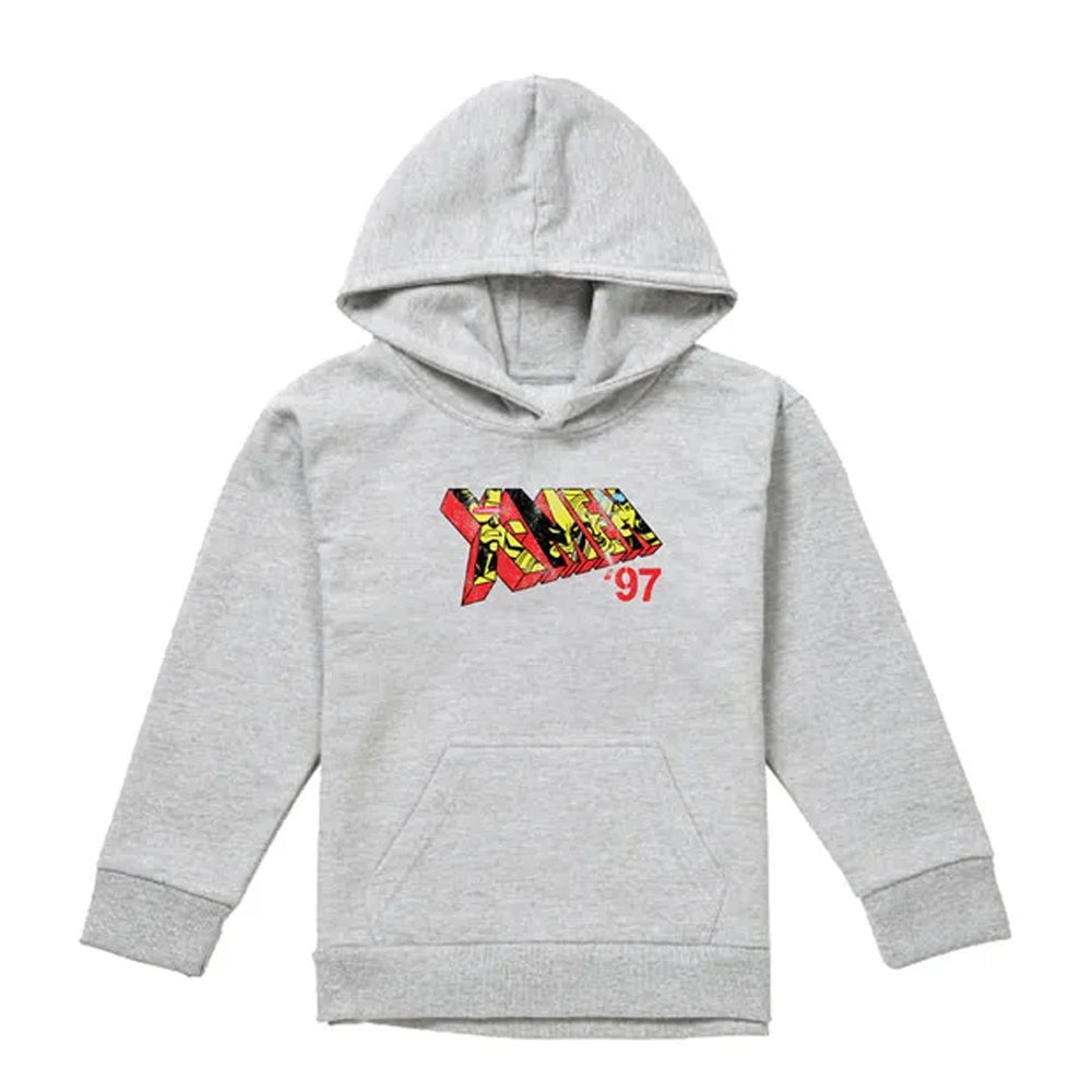 Athletic Heather - Front - X-Men Childrens-Kids 97 Comic Logo Pull Over Hoodie