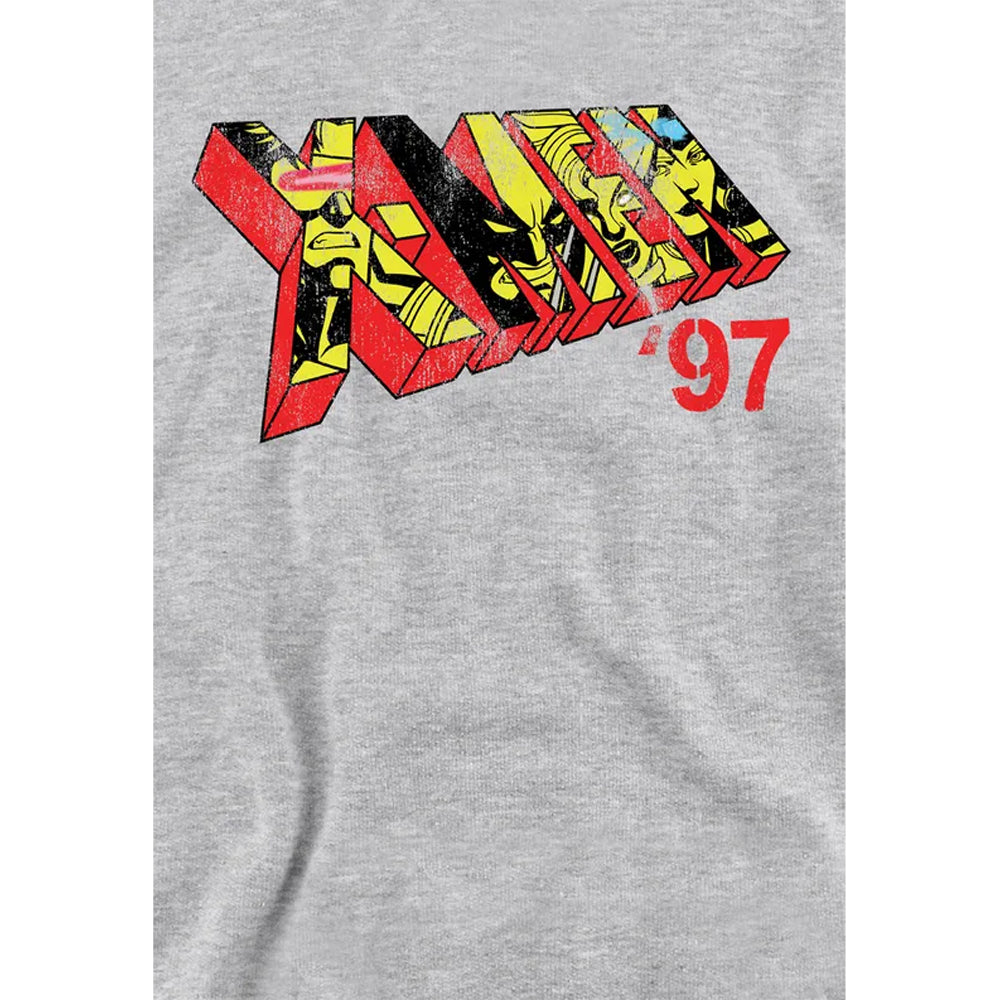 Athletic Heather - Side - X-Men Childrens-Kids 97 Comic Logo Pull Over Hoodie