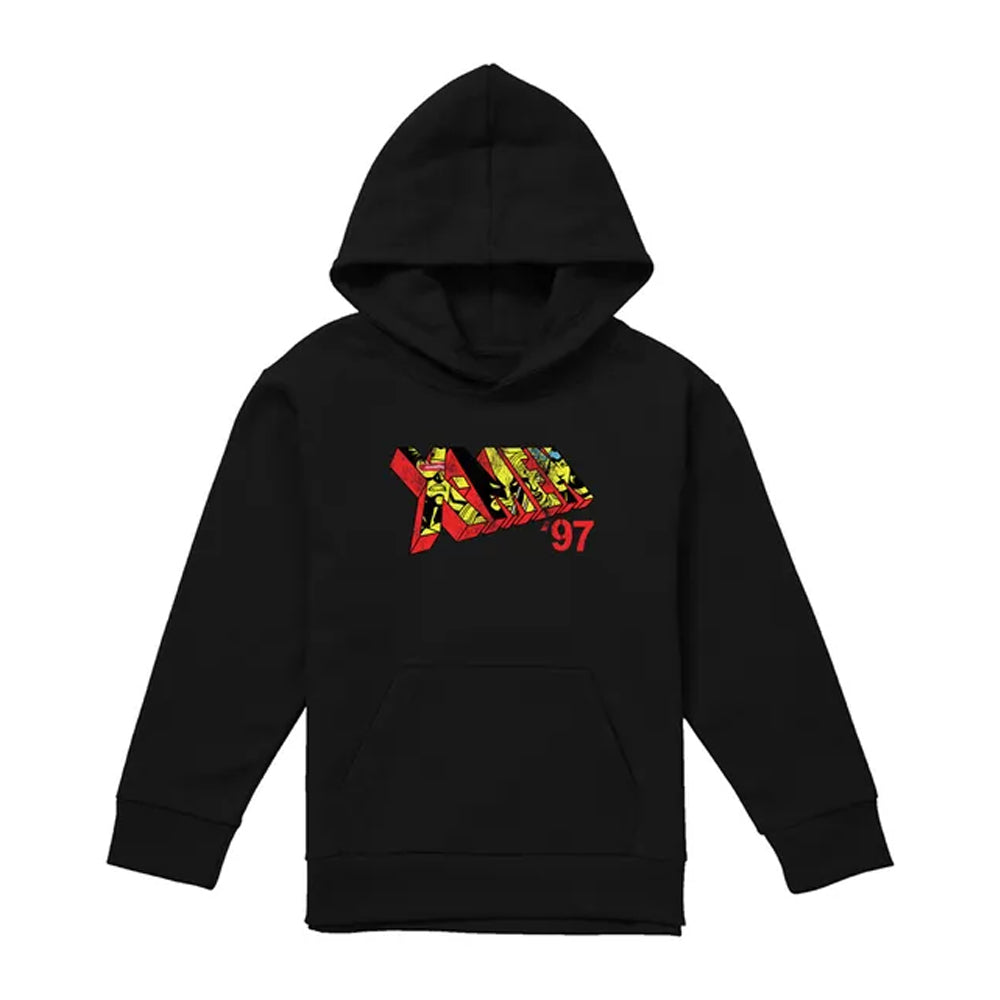Black - Front - X-Men Childrens-Kids 97 Comic Logo Pull Over Hoodie