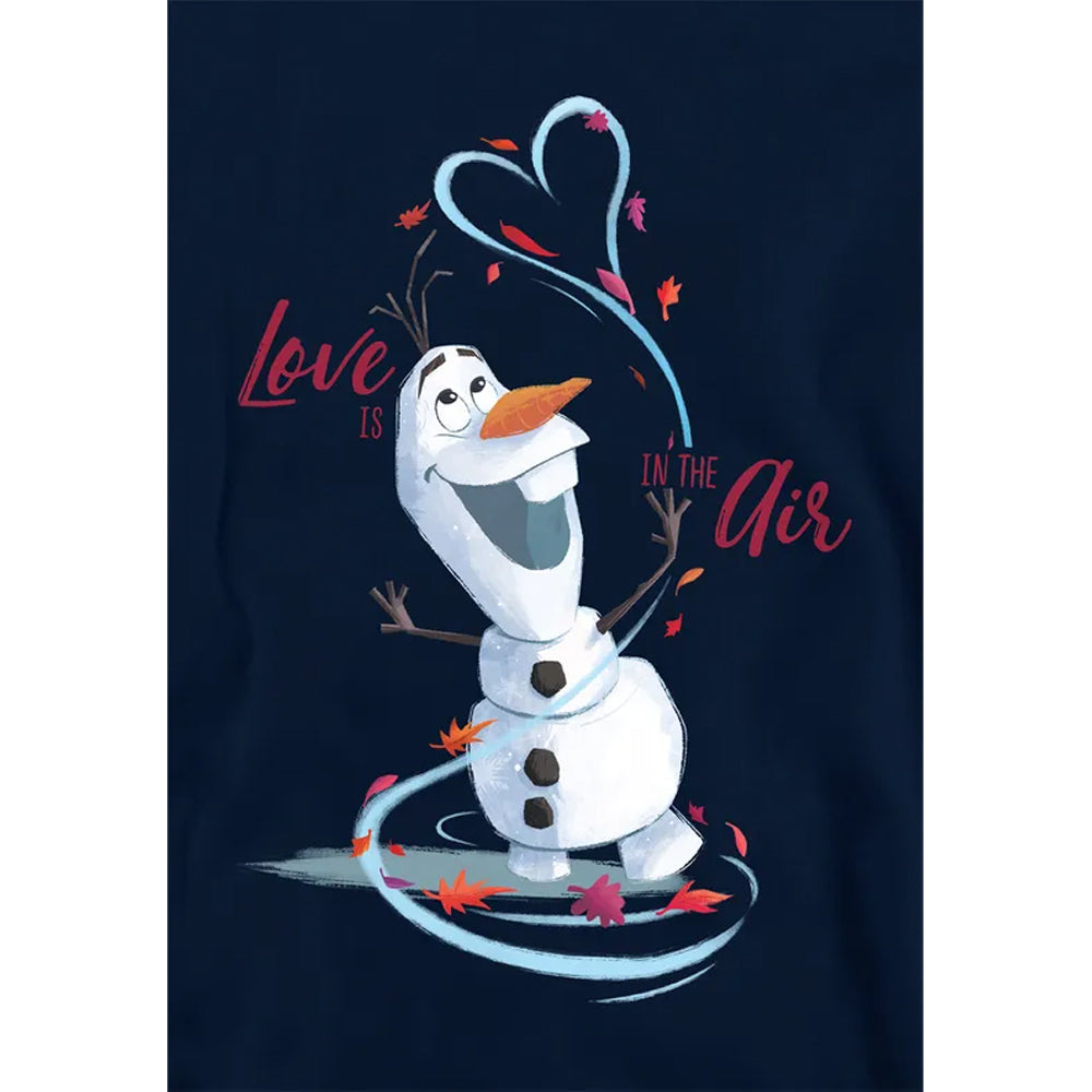 Navy - Side - Frozen Childrens-Kids Love Is In The Air Olaf Valentine`s Day Pullover Hoodie