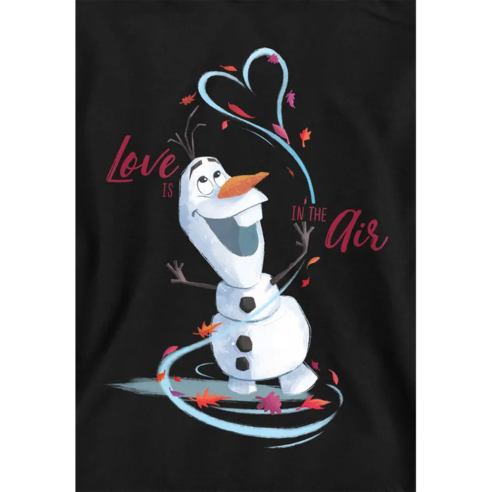 Black - Side - Frozen Childrens-Kids Love Is In The Air Olaf Valentine`s Day Pullover Hoodie