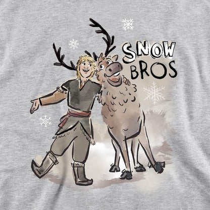 Athletic Heather - Side - Frozen Childrens-Kids Snow Bros Sven & Kristoff Heather Pullover Hoodie