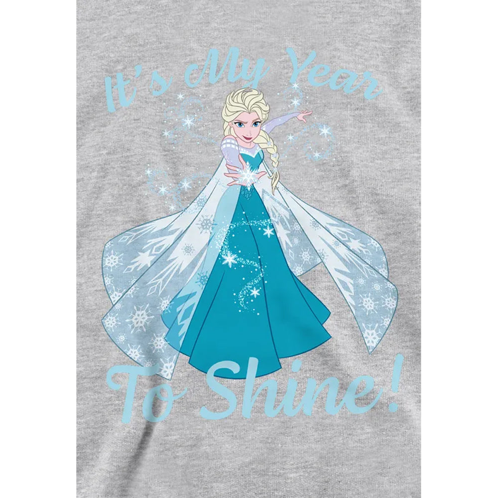 Athletic Heather - Side - Frozen Childrens-Kids My Year To Shine Heather New Year Pullover Hoodie