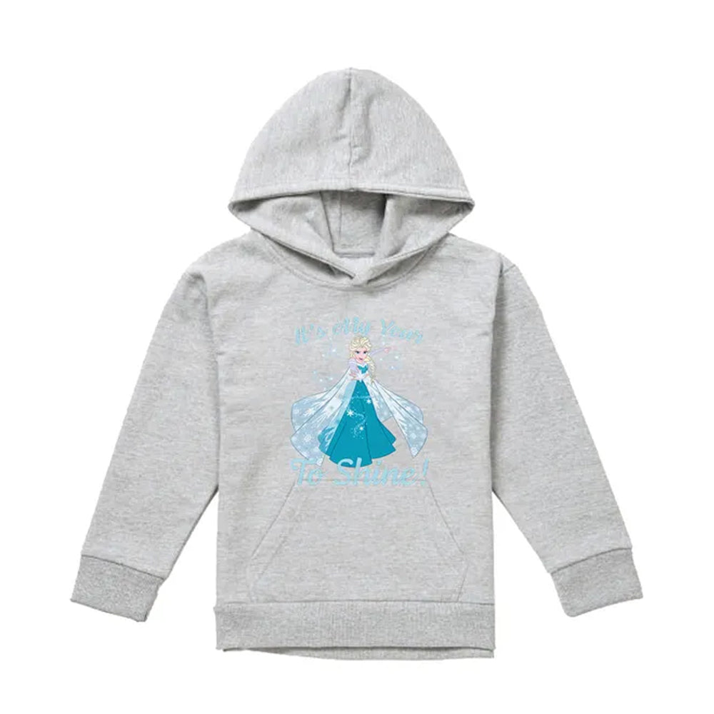 Athletic Heather - Front - Frozen Childrens-Kids My Year To Shine Heather New Year Pullover Hoodie