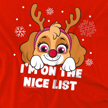 Red - Side - Paw Patrol Childrens-Kids Nice List Skye Pullover Hoodie