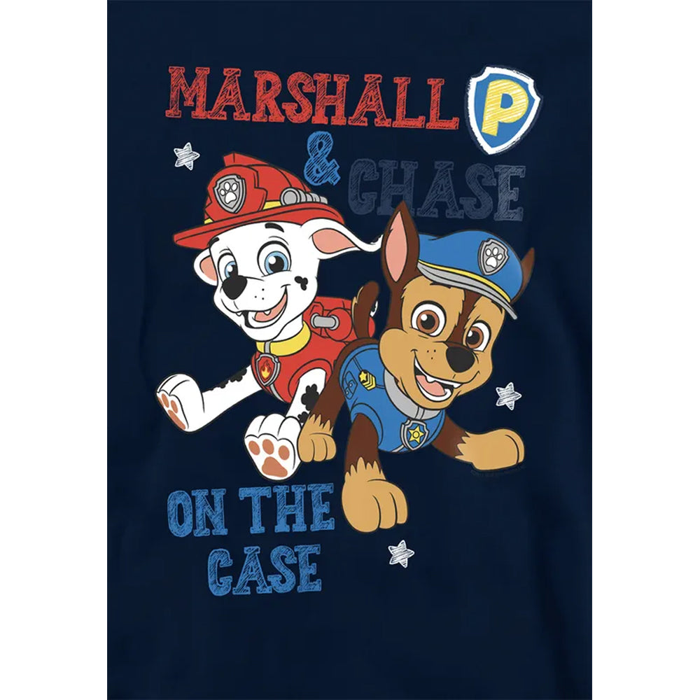 Navy - Side - Paw Patrol Childrens-Kids Ruff Ruff Rescue Heather Pullover Hoodie