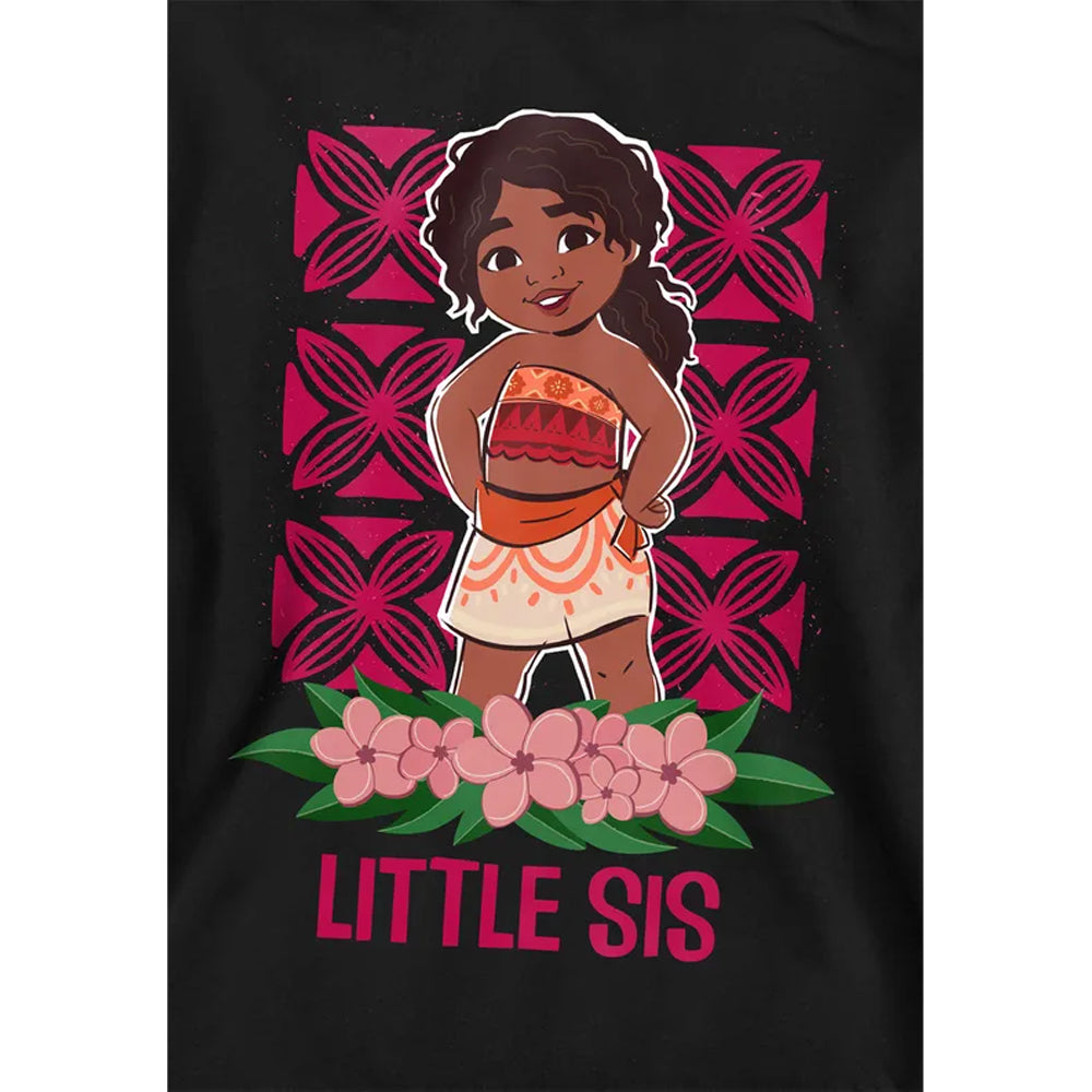 Black - Side - Moana 2 Childrens-Kids Little Sis Simea Pullover Hoodie