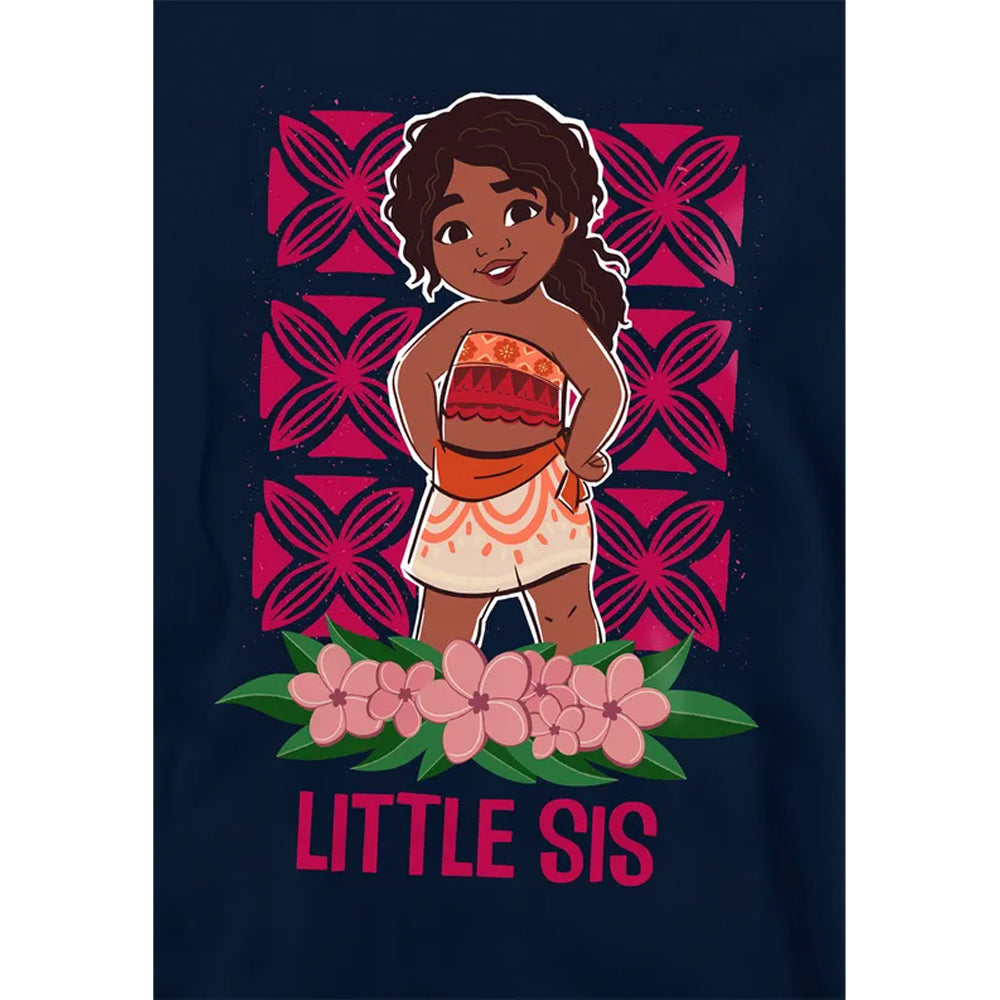 Navy - Side - Moana 2 Childrens-Kids Little Sis Simea Pullover Hoodie