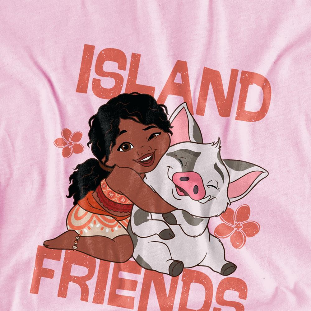 Light Pink - Side - Moana Childrens-Kids Island Friends Simea & Pua Pullover Hoodie