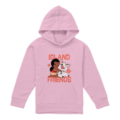 Light Pink - Front - Moana Childrens-Kids Island Friends Simea & Pua Pullover Hoodie