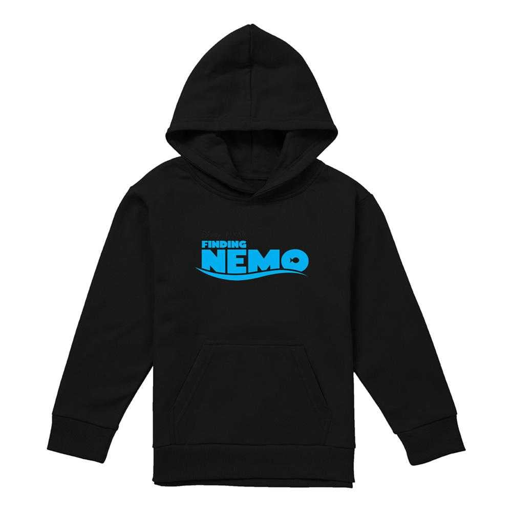 Black - Front - Finding Nemo Childrens-Kids Logo Hoodie