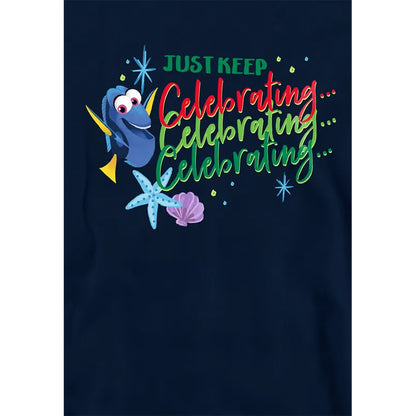 Navy - Side - Finding Nemo Childrens-Kids Just Keep Celebrating Dory Christmas Hoodie