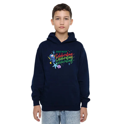 Navy - Lifestyle - Finding Nemo Childrens-Kids Just Keep Celebrating Dory Christmas Hoodie