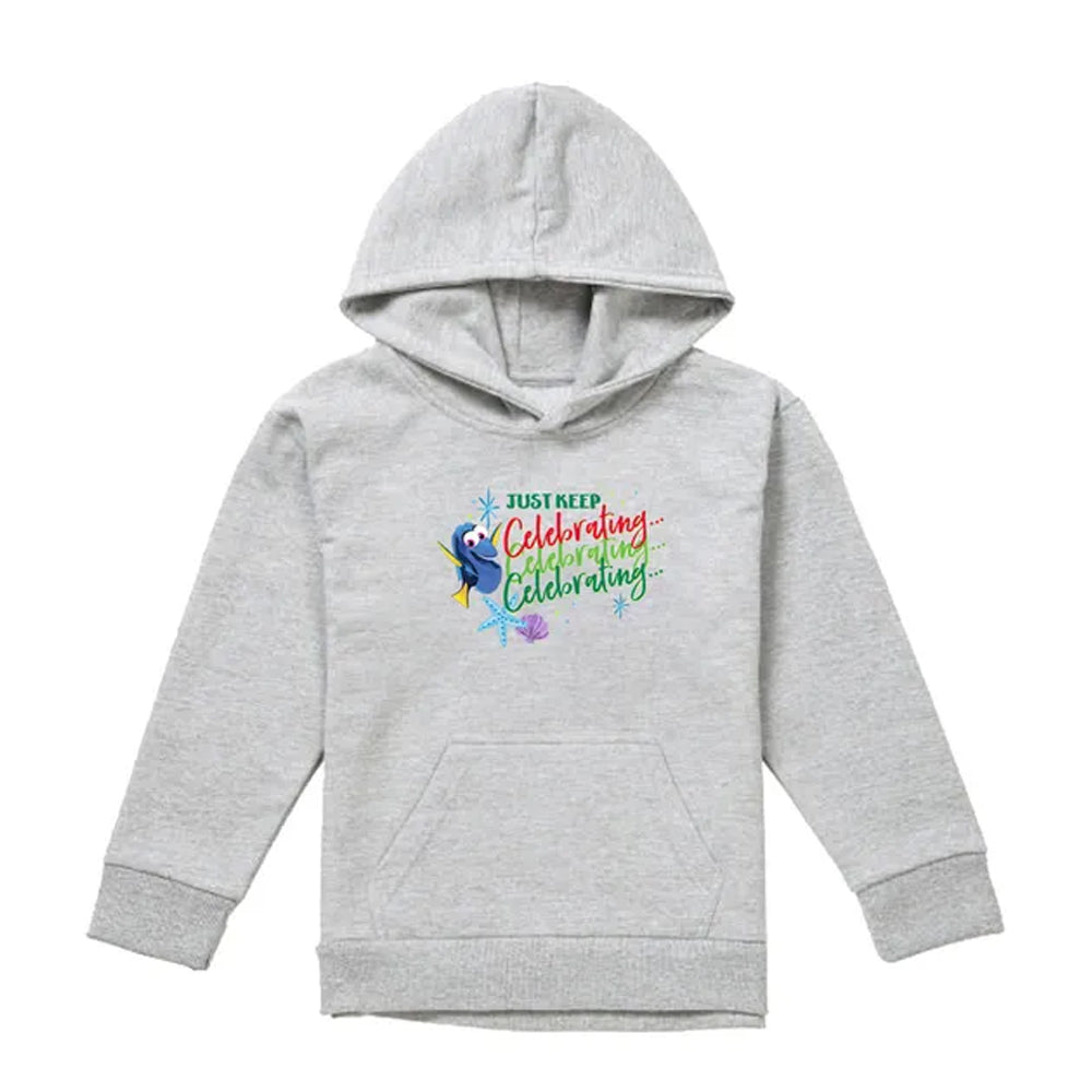 Athletic Heather - Front - Finding Nemo Childrens-Kids Just Keep Celebrating Dory Christmas Hoodie