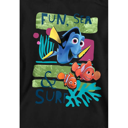 Black - Side - Finding Nemo Childrens-Kids Fun, Sea, Surf Hoodie