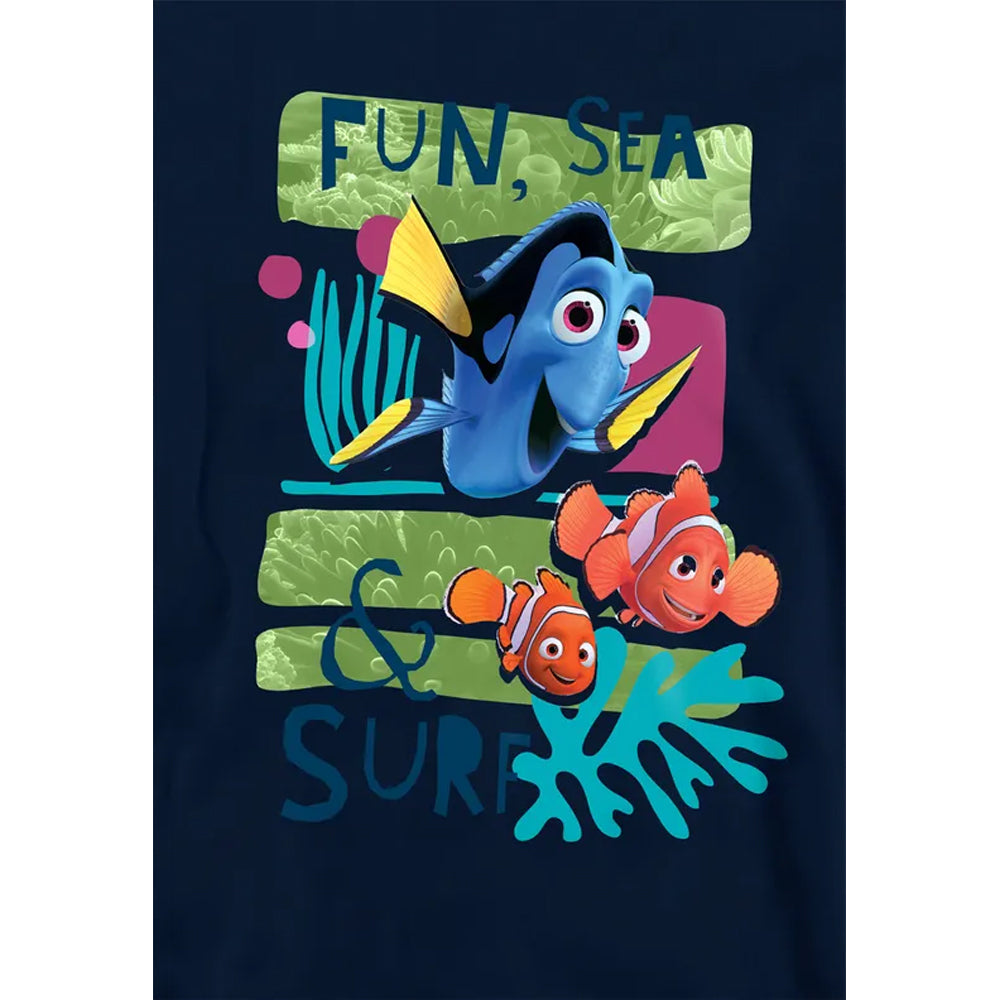 Navy - Side - Finding Nemo Childrens-Kids Fun, Sea, Surf Hoodie