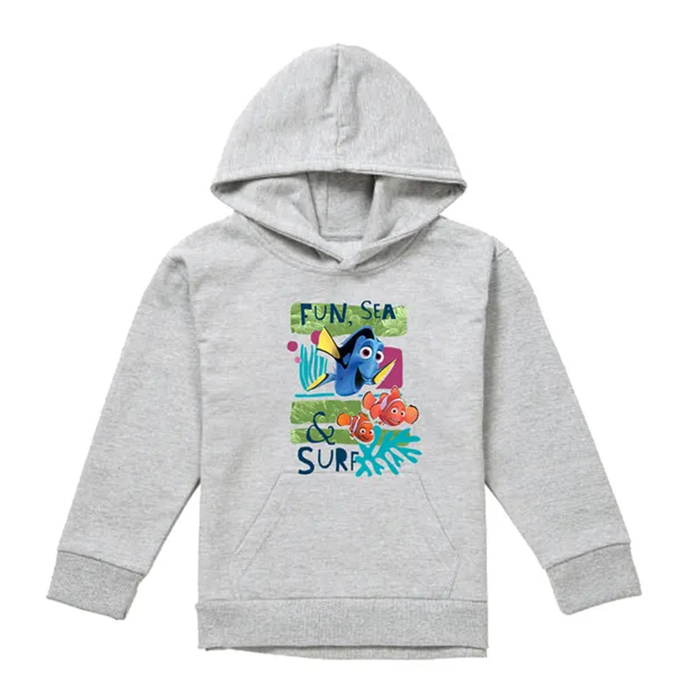Athletic Heather - Front - Finding Nemo Childrens-Kids Fun, Sea, Surf Hoodie