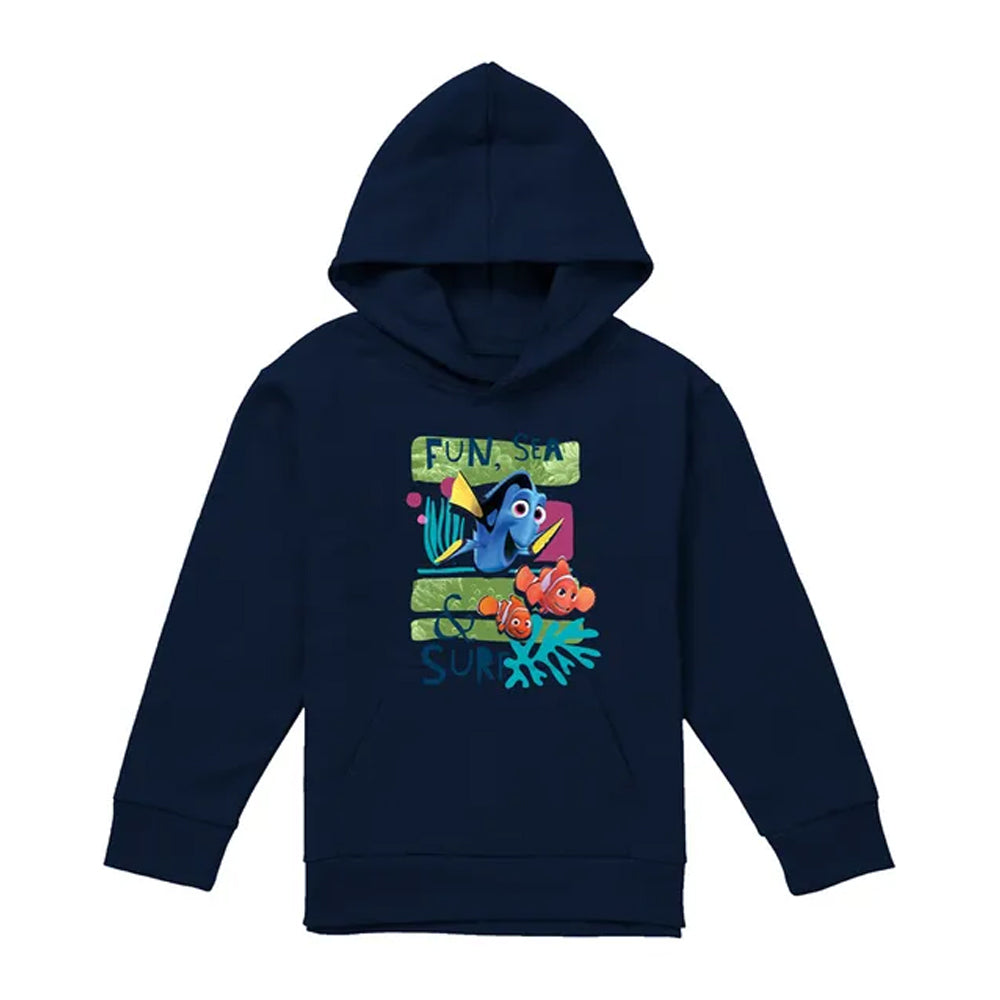 Navy - Front - Finding Nemo Childrens-Kids Fun, Sea, Surf Hoodie