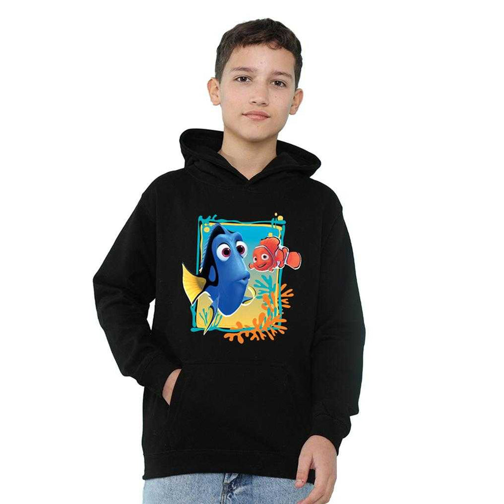 Black - Side - Finding Nemo Childrens-Kids Dory Nemo Hoodie