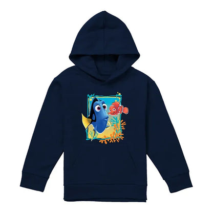Navy - Front - Finding Nemo Childrens-Kids Dory Nemo Hoodie