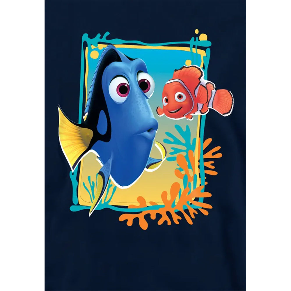 Navy - Side - Finding Nemo Childrens-Kids Dory Nemo Hoodie