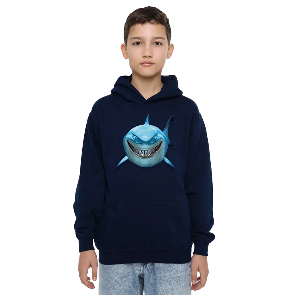 Navy - Lifestyle - Finding Nemo Childrens-Kids Shark Smile Bruce Hoodie