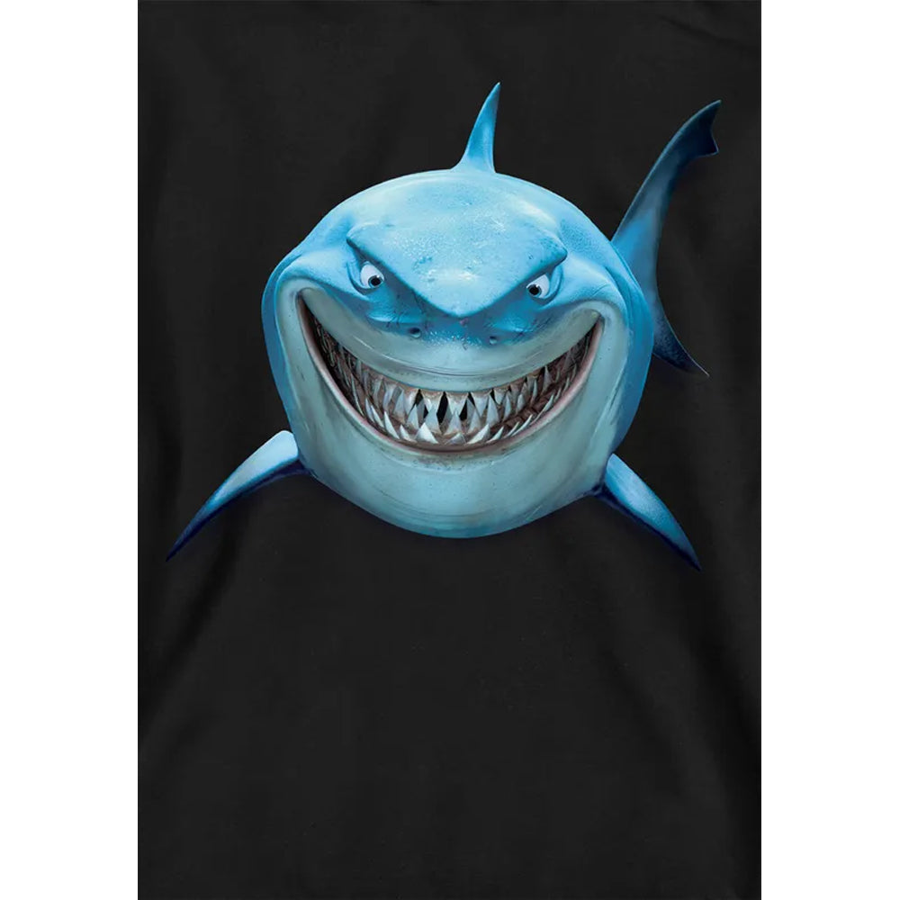 Black - Side - Finding Nemo Childrens-Kids Shark Smile Bruce Hoodie