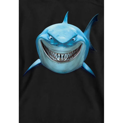 Black - Side - Finding Nemo Childrens-Kids Shark Smile Bruce Hoodie