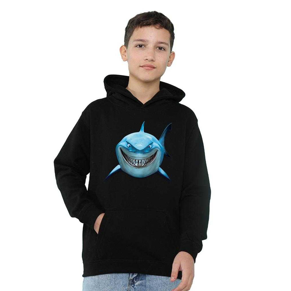 Athletic Heather - Front - Finding Nemo Childrens-Kids Shark Smile Bruce Hoodie
