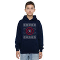 Navy - Lifestyle - Captain America Childrens-Kids Shield Pull Over Christmas Hoodie