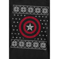 Black - Side - Captain America Childrens-Kids Shield Pull Over Christmas Hoodie