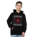 Black - Lifestyle - Captain America Childrens-Kids Shield Pull Over Christmas Hoodie
