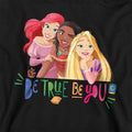 Black - Side - Disney Princess Childrens-Kids Be True, Be You Ariel Moana Rapunzel Pullover Hoodie