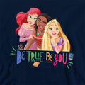 Navy - Side - Disney Princess Childrens-Kids Be True, Be You Ariel Moana Rapunzel Pullover Hoodie