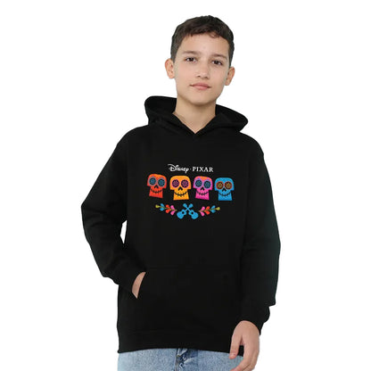 Black - Lifestyle - Coco Childrens-Kids Skull Logo Full Color Hoodie
