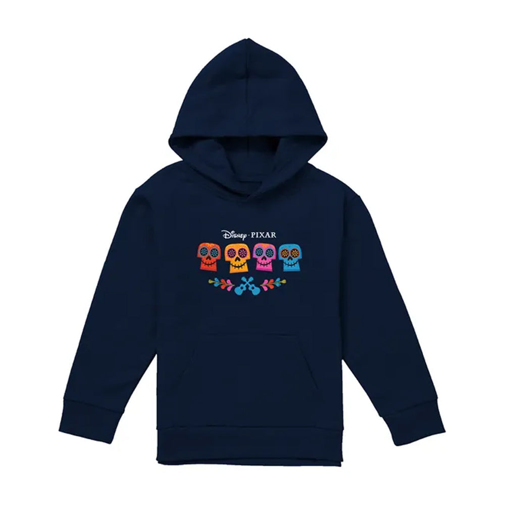 Navy - Front - Coco Childrens-Kids Skull Logo Full Color Hoodie