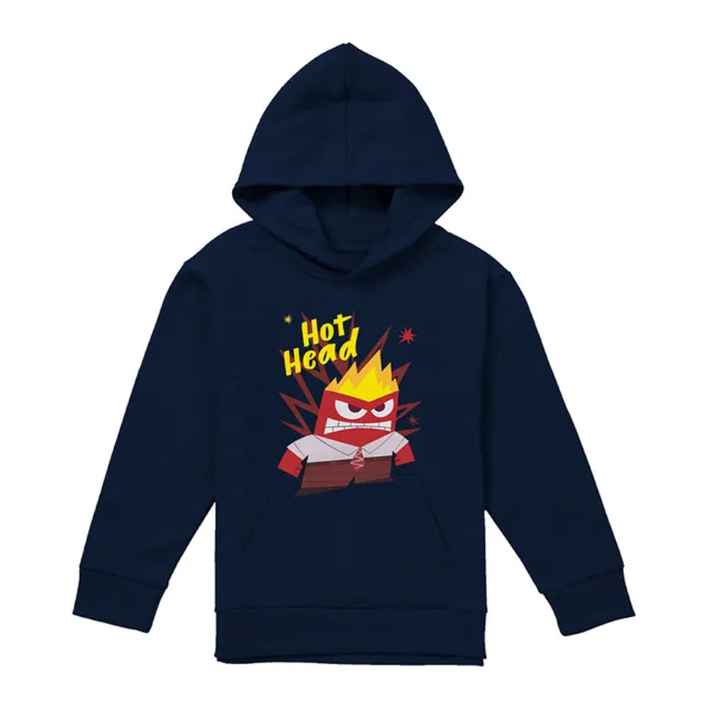 Navy - Front - Inside Out 2 Childrens-Kids Anger Hoodie