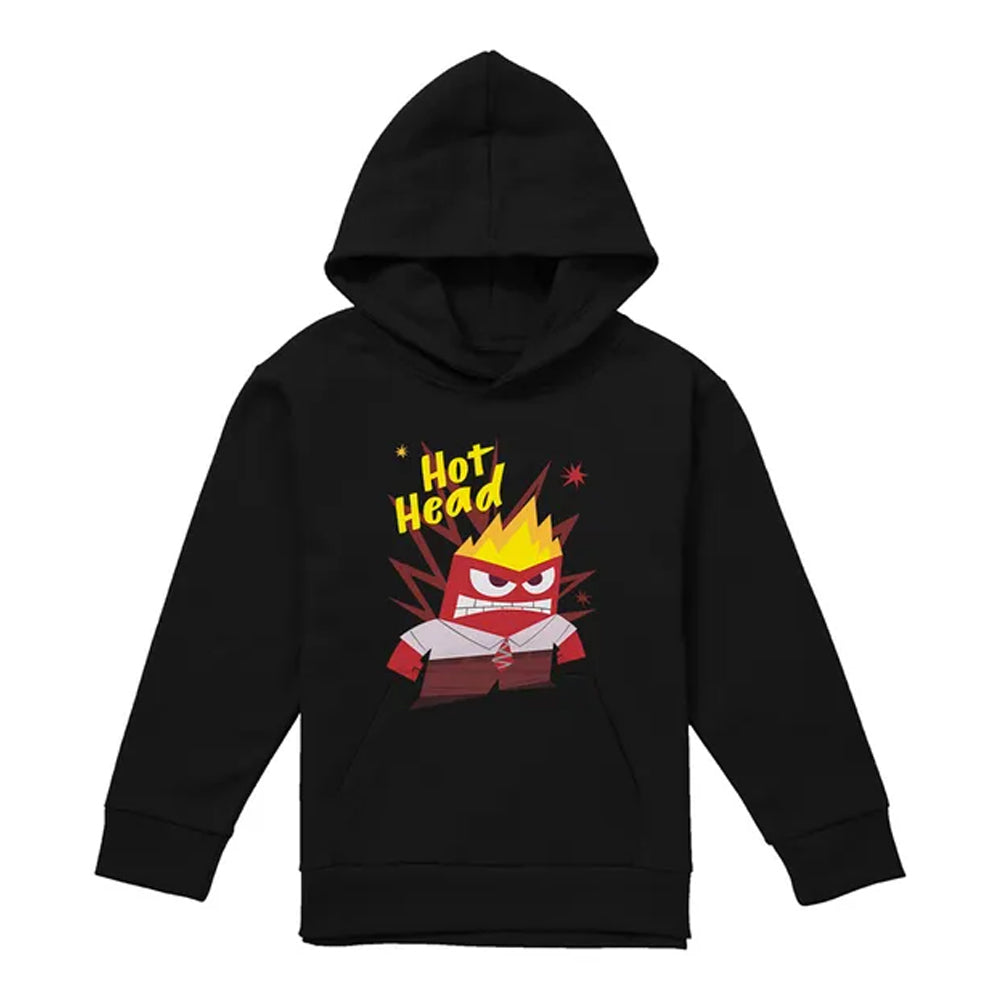 Black - Front - Inside Out 2 Childrens-Kids Anger Hoodie