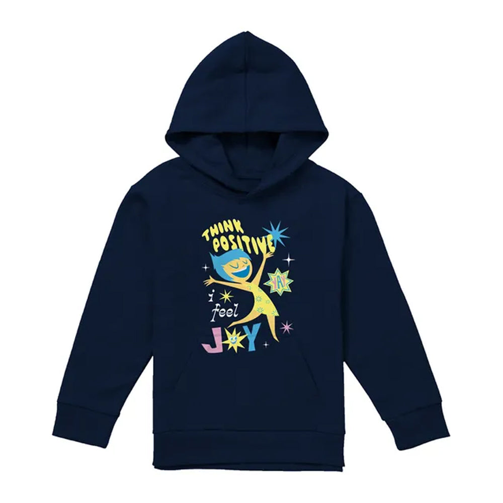 Navy - Front - Inside Out 2 Childrens-Kids Think Positive Hoodie