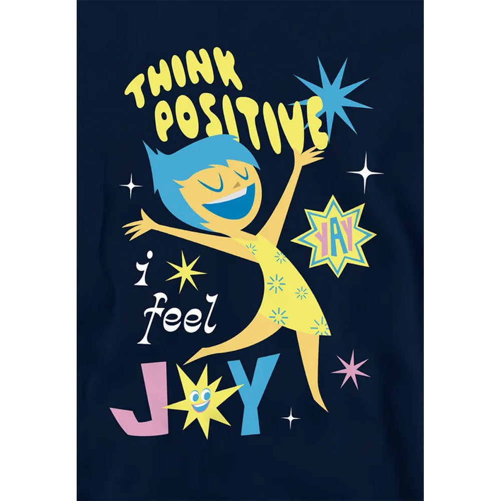 Navy - Side - Inside Out 2 Childrens-Kids Think Positive Hoodie