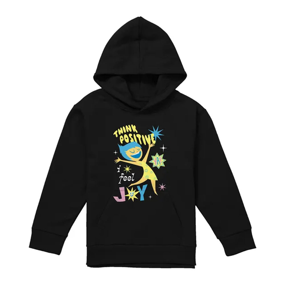 Black - Front - Inside Out 2 Childrens-Kids Think Positive Hoodie