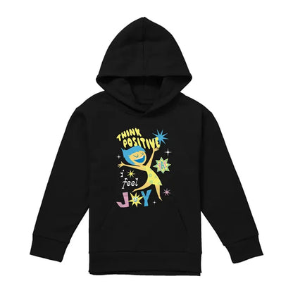 Black - Front - Inside Out 2 Childrens-Kids Think Positive Hoodie