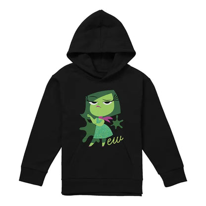 Black - Front - Inside Out 2 Childrens-Kids Disgust Hoodie