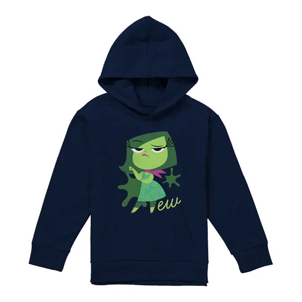 Navy - Front - Inside Out 2 Childrens-Kids Disgust Hoodie