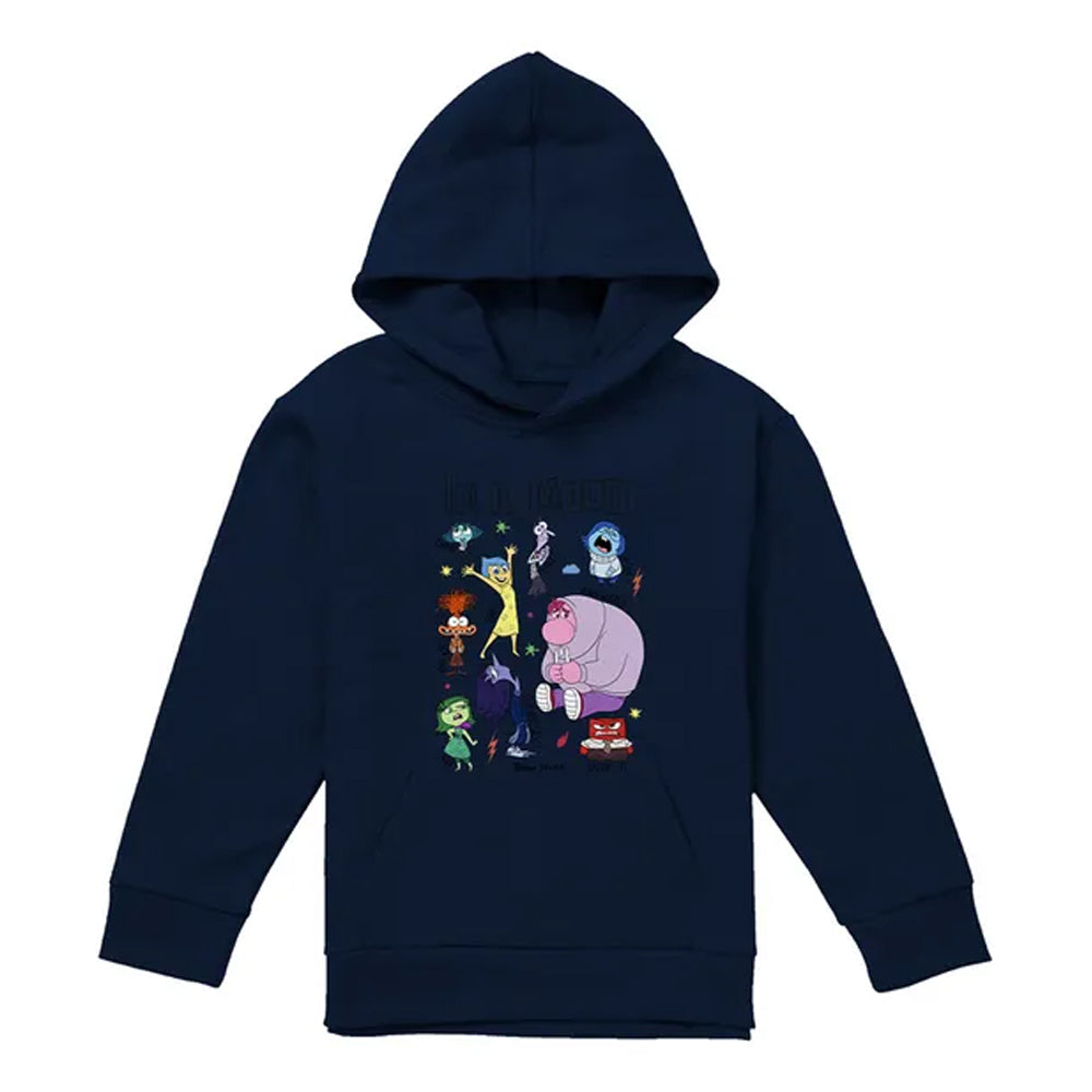 Navy - Front - Inside Out 2 Childrens-Kids In A Mood Hoodie