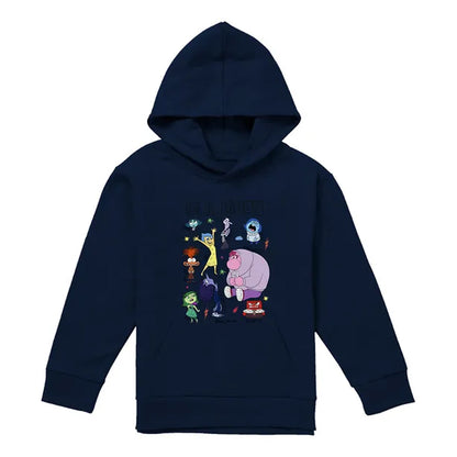 Navy - Front - Inside Out 2 Childrens-Kids In A Mood Hoodie