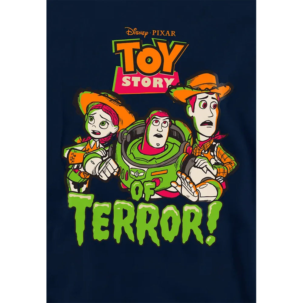Navy - Side - Toy Story Childrens-Kids Group Terror Hoodie
