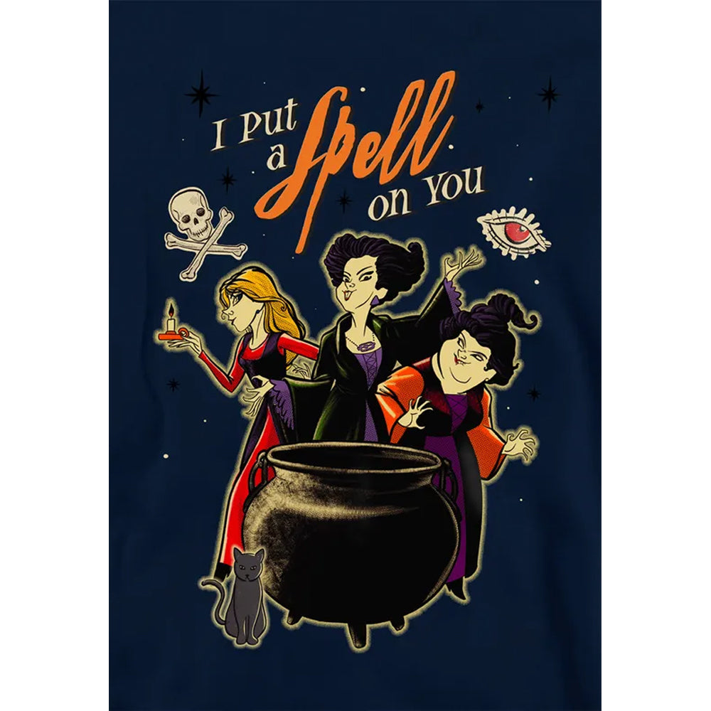 Navy - Side - Hocus Pocus Childrens-Kids Witches Spell Hoodie